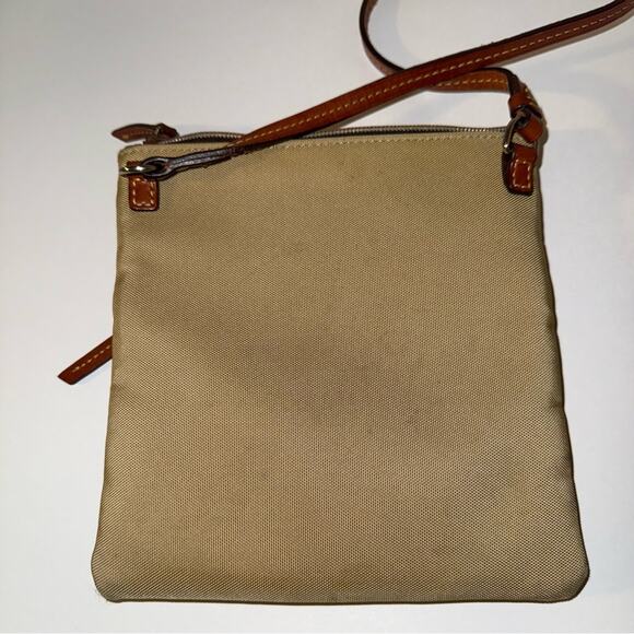 VINTAGE DOONEY & BOURKE Brown Leather Nylon Crossbody Bag - Picture 3 of 5